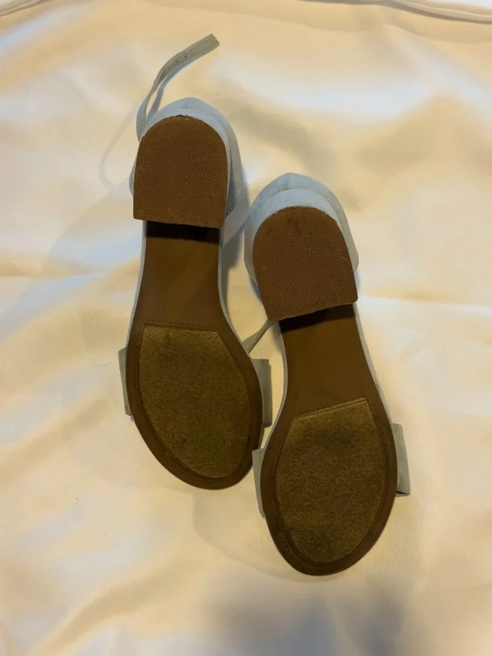 Sugar Light Blue Faux Suede Block Heel Sandals | Ankle Strap | Size 7 | DSW